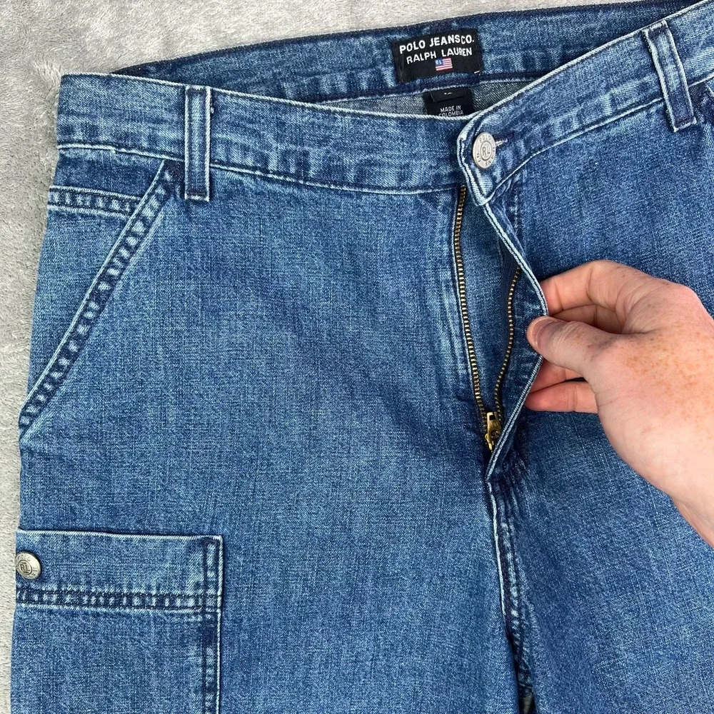 Polo Ralph Lauren Jeans Co. Denim Cargo Shorts Womens 16 Blue Carpenter‎ 11